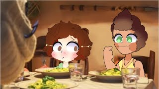 Luca and alberto eating pasta (LUCA SKIT gacha club)