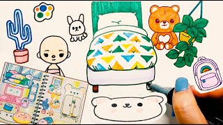 How to draw Toca Life World Bed,Cushion,Tables,Props etc DIY Tutorial
