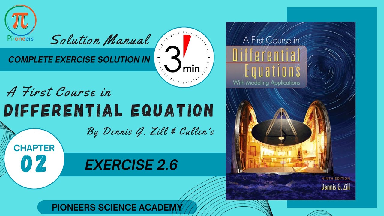 Chapter 02 | Exercise 2.6 | Differential Equations By Zill & Cullen's ...