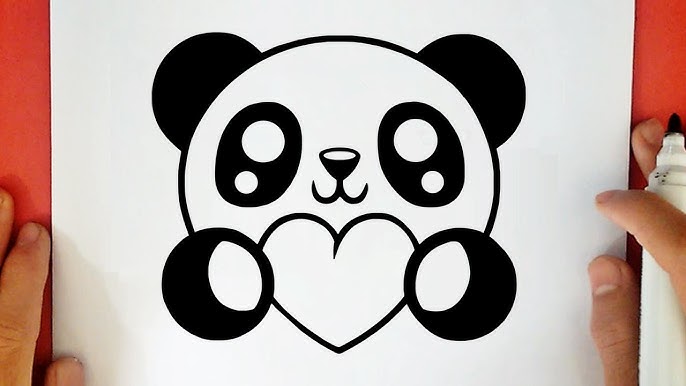 Como desenhar URSO PANDA KAWAII FOFO how to draw cute panda bear