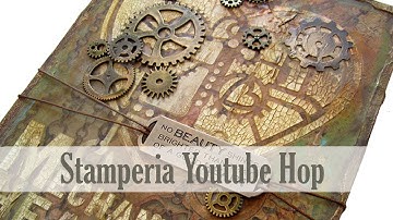 Steampunk Mixed Media Wood Panel for Stamperia Youtube Hop