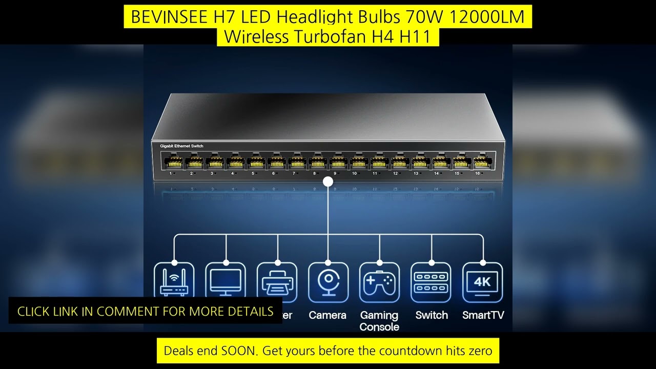 Ampcom Network Switch 16 Ports Switch Ethernet 1000Mbps Gigabit High