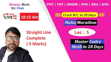 Straight Line Complete  | Lec 5 | Master Cadre Maths in 28 Days By Human Sir | #mastercadre2022