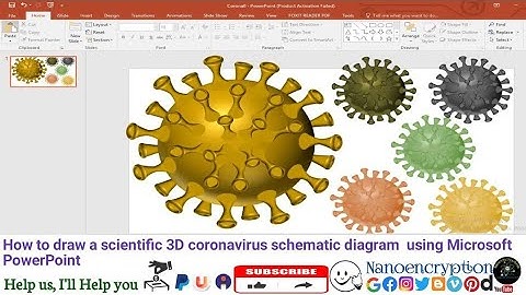 To draw a scientific 3D coronavirus schematic diagram with the help of Microsoft PowerPoint