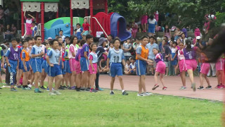 2017新興國小運動會大隊接力決賽--六年級607(藍).603(紫).602(橘).601(粉紅).609(綠).606(紅)  603林佳妮攝影