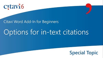 Citavi 6 Word Add-In: Options for in-text citations (2.10)