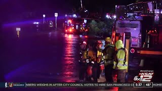 SAFD: 8 rescued from VIA bus after getting stuck in high water