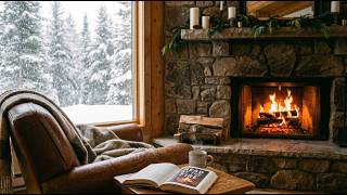 Cozy Winter Morning ☕🔥 | Snowy Cabin Ambience for Relaxation, Sleep & Focus
