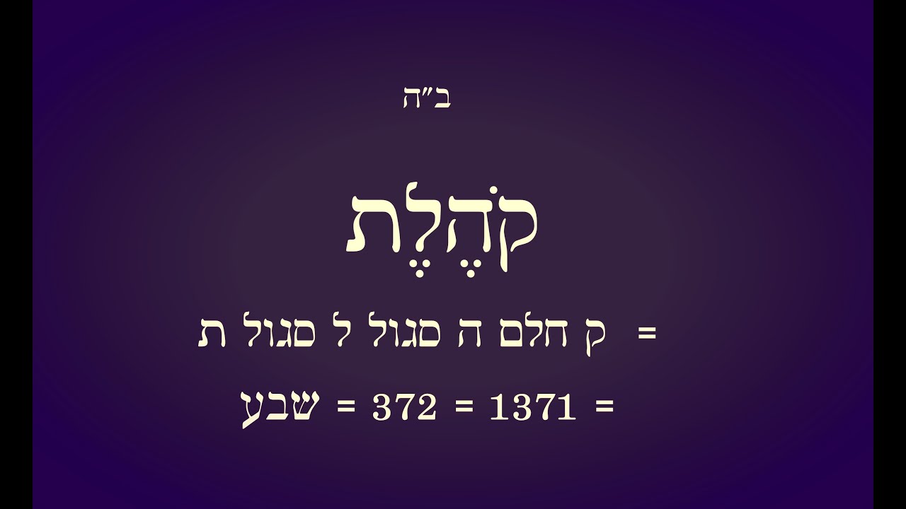 קֹהֶלֶת: השם קהלת מנֻקד - YouTube