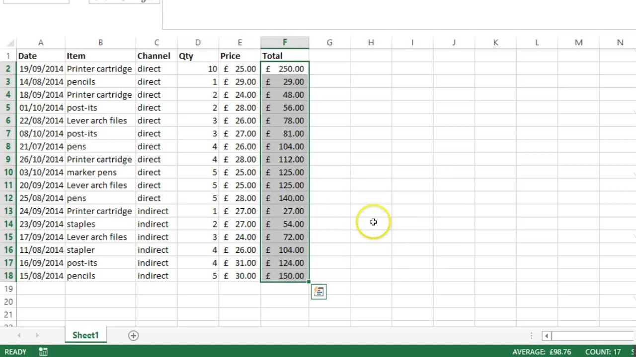 what is the quick analysis button in excel