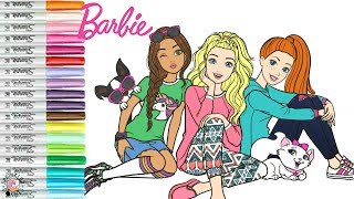 barbie and friends coloring book page teresa midge best sprinkled donuts youtube coloriage de dragon arc-en-ciel