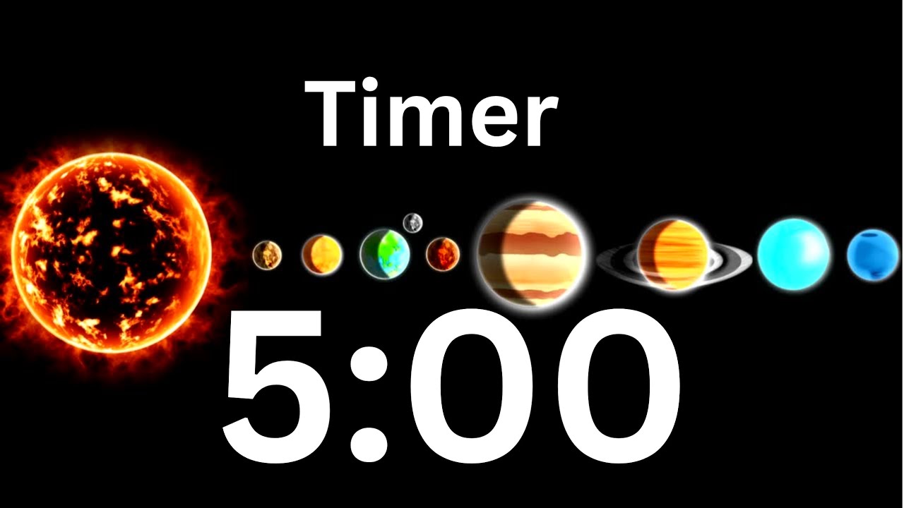 Solar System 5 minute Timer | 5 minute Outer space count down | Kids ...