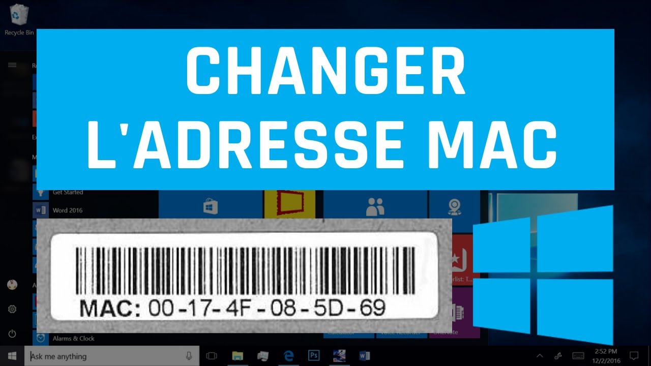 Changer L adresse MAC De Son Ordinateur Windows 10 YouTube Changer l adresse mac de son ordinateur windows 10 youtube