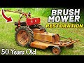 50 year old rusty brush mower restoration