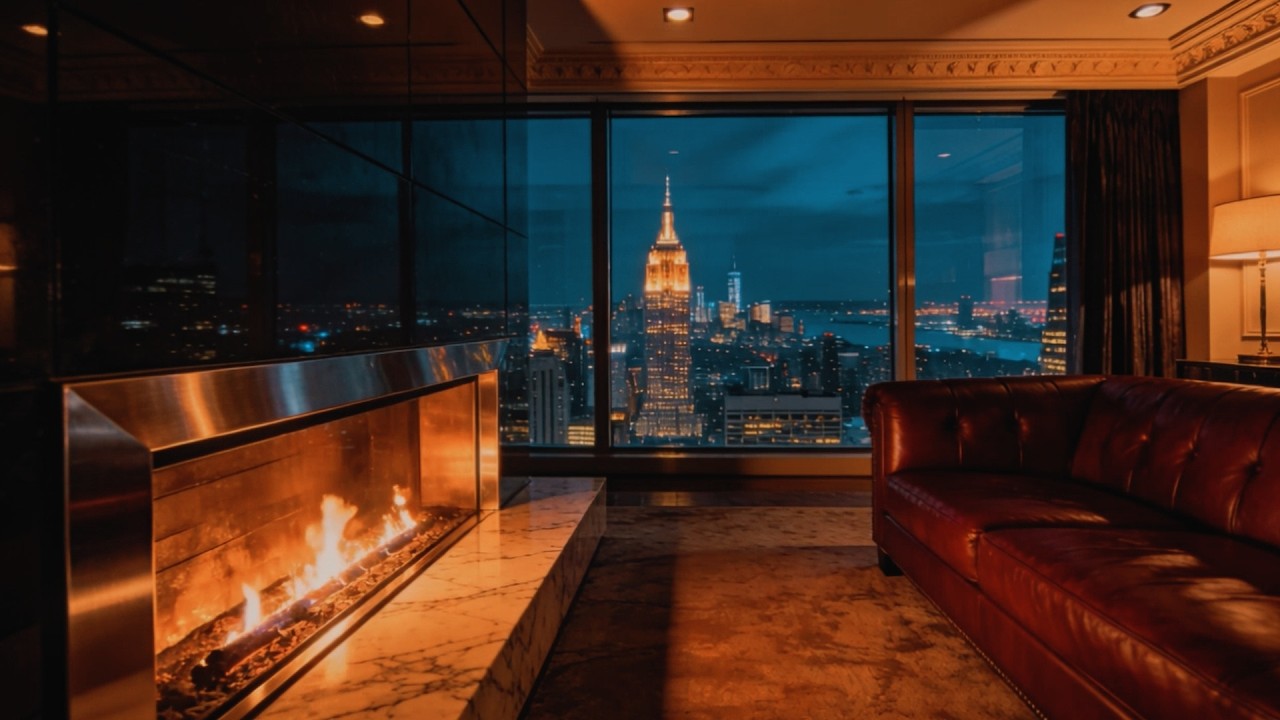 Intimate Jazz Nights | Crackling Fire & Smooth Soundscapes for Presence