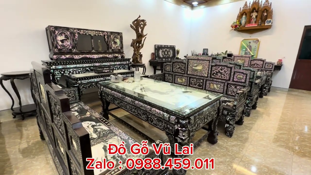 Phần 122 : Tổng kho đồ xưa miền Nam, đồ xưa miền Tây, Giường long sàn, bàn ghế khảm ốc miền tây