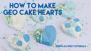 CAKE TUTORIAL | How To Make On-trend Geometric Cake Heart Design