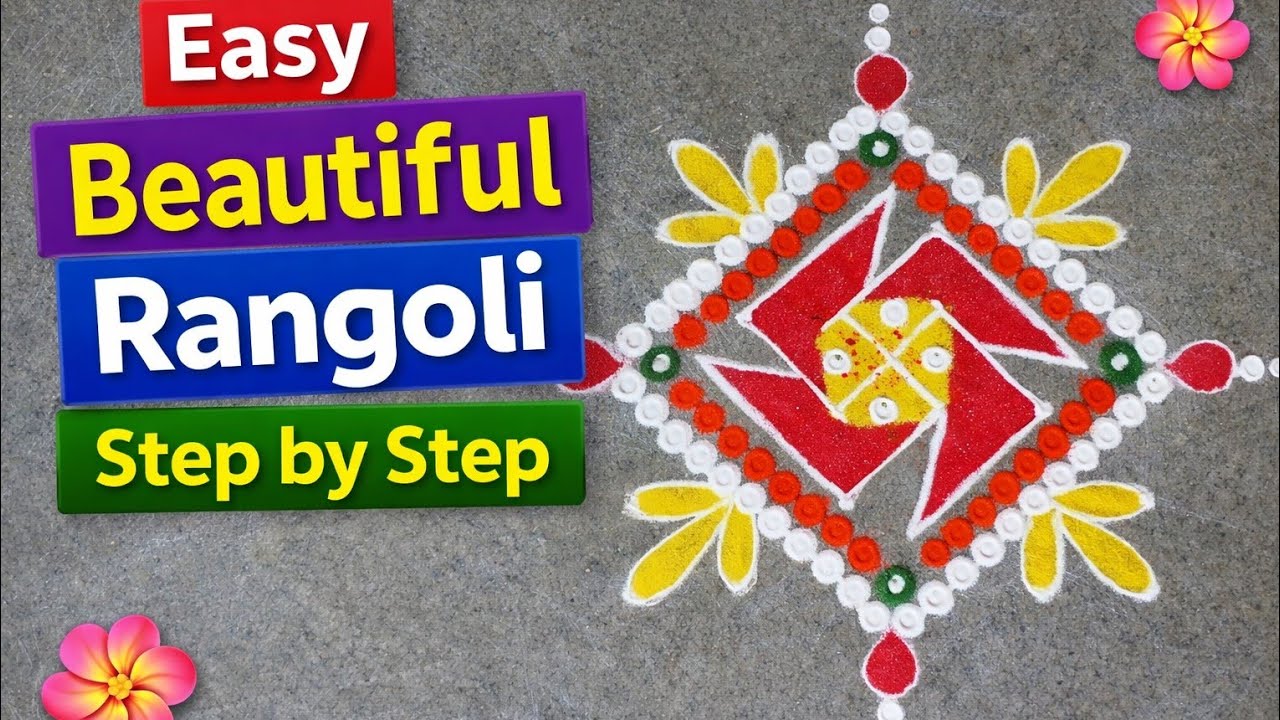  Letest 2026✨Beautiful Easy Rangoli Design Step by Step🪷 Simple Daily Rangoli 🌺Pranita Rangoli Art