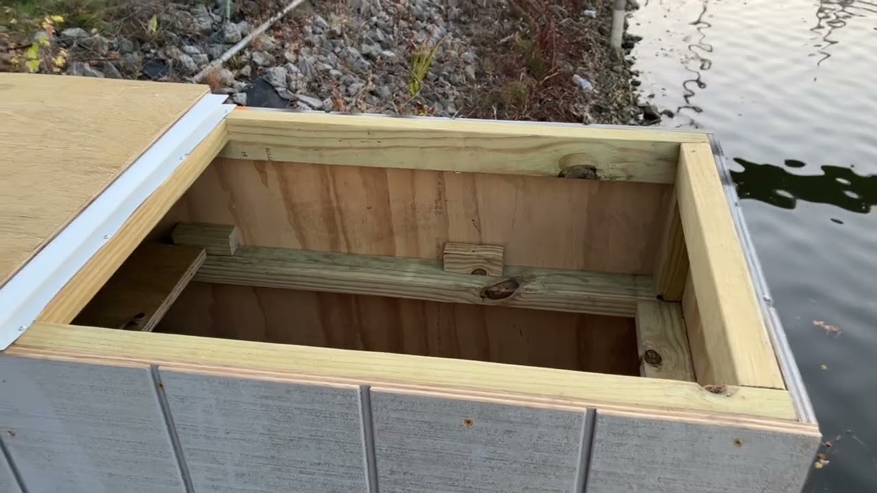 Our newly constructed deck box at slip 26 at Bay City Yacht Club 10/12/25