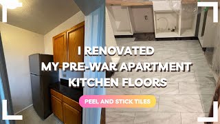 nyc pre-war renovation | my first DIY project: Install floor tiles in my small Kitchen + IKEA haul