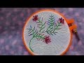 Flower twig design hand embroidery