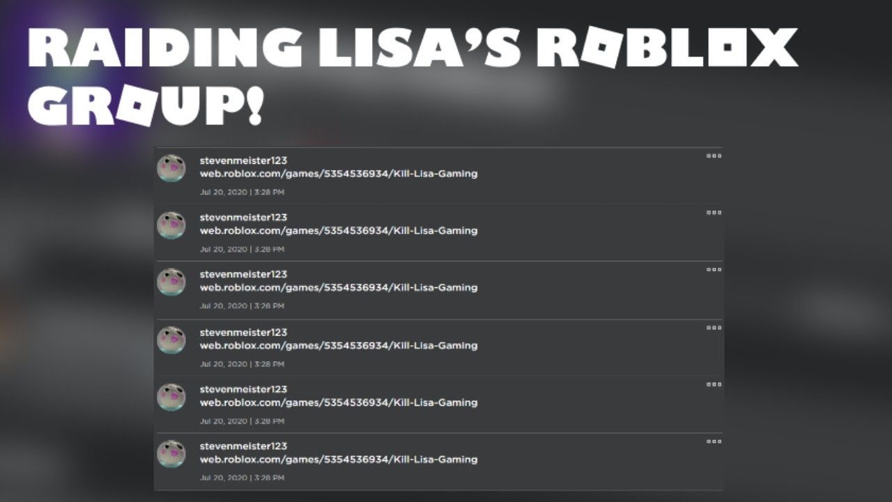 Raiding Lisa Gamings Roblox Group Wall Youtube - roblox raid group roblox