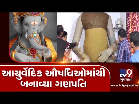 Youths from Bharuch create Ganesh idol from Ayurvedic herbs | TV9GujaratiNews