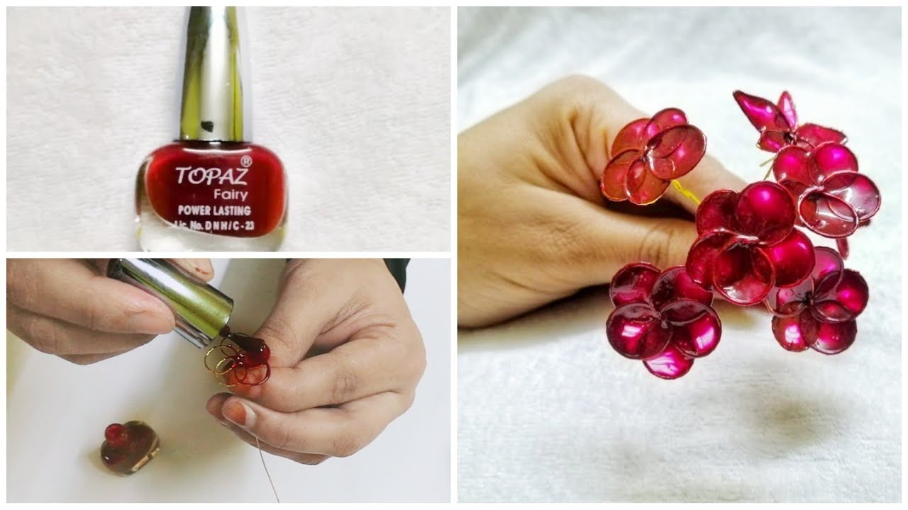 DIY Nail Polish flowers / DIY Nail Polish craft  / 5 minute crafts / home decor