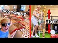 World's TALLEST Donut TOWER! 50,000 Subscriber Celebration!