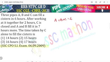 Three pipes A, B and C can fill a cistern in 6 hours. After working at it together for 2 hours, C is