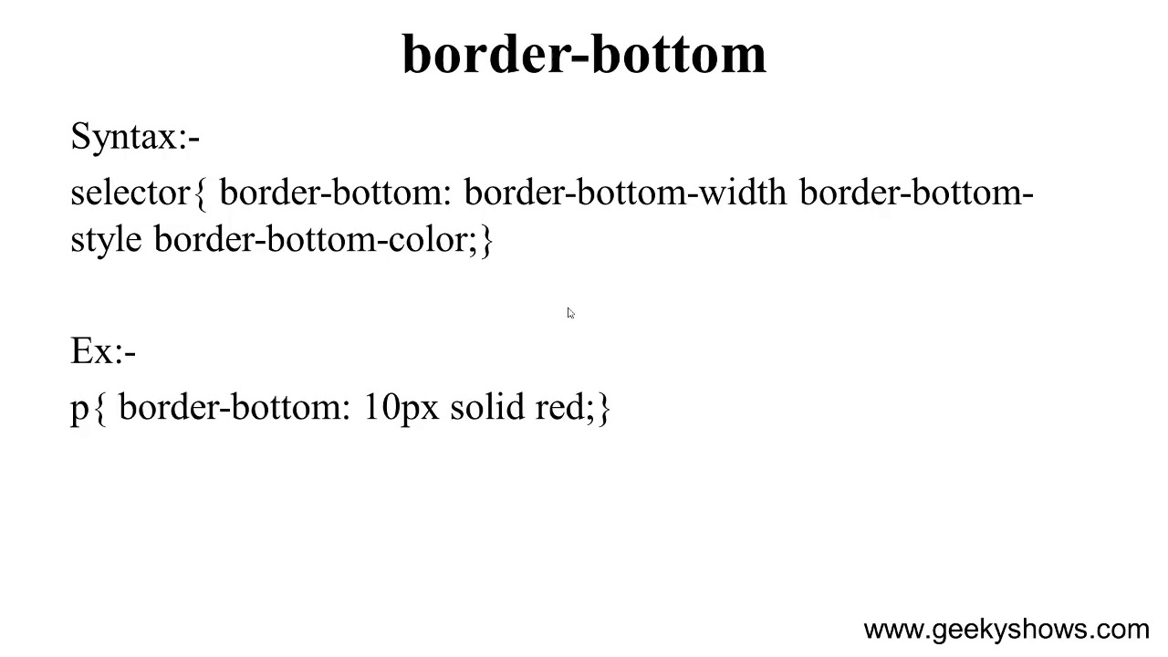 Bottom border