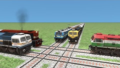 5 TRAINS CROSSING & COUPLING ON DAIMOND FORKED RAILROAD TRACKS|Train Gameplay|BeamNG.Drive |railroad