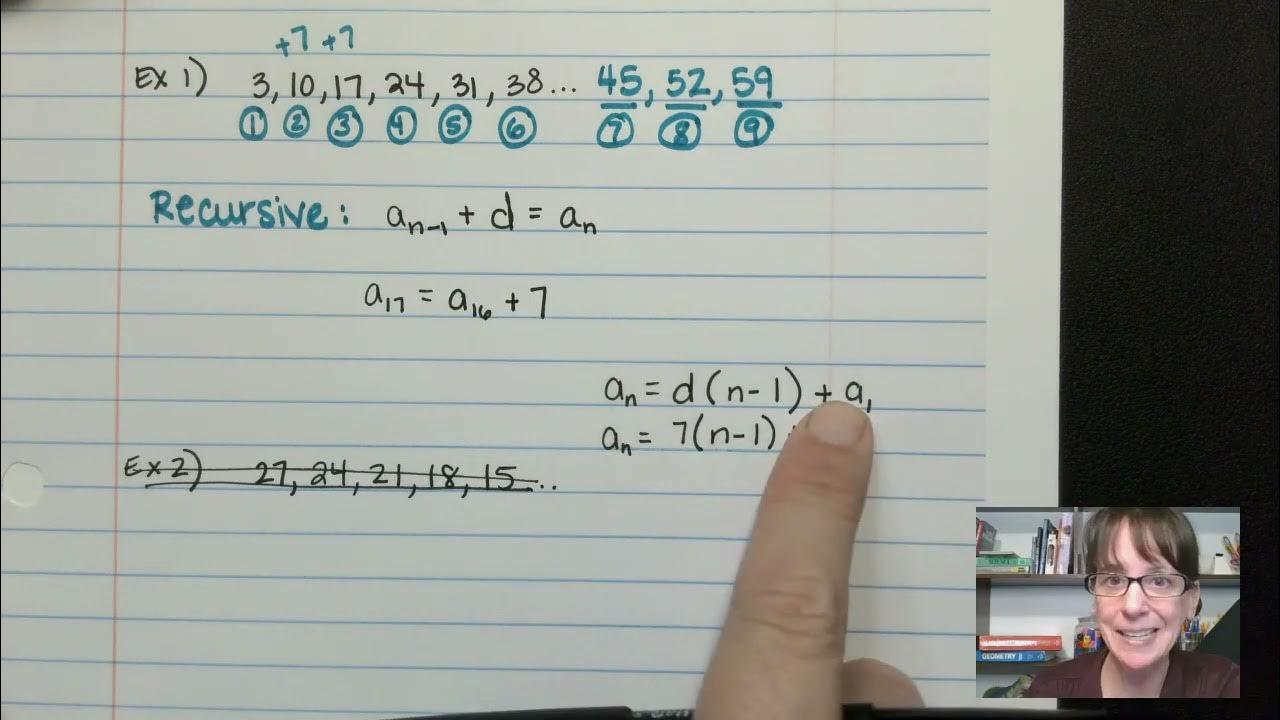 Arithmetic Sequences Writing an Explicit and Recursive Rule - YouTube