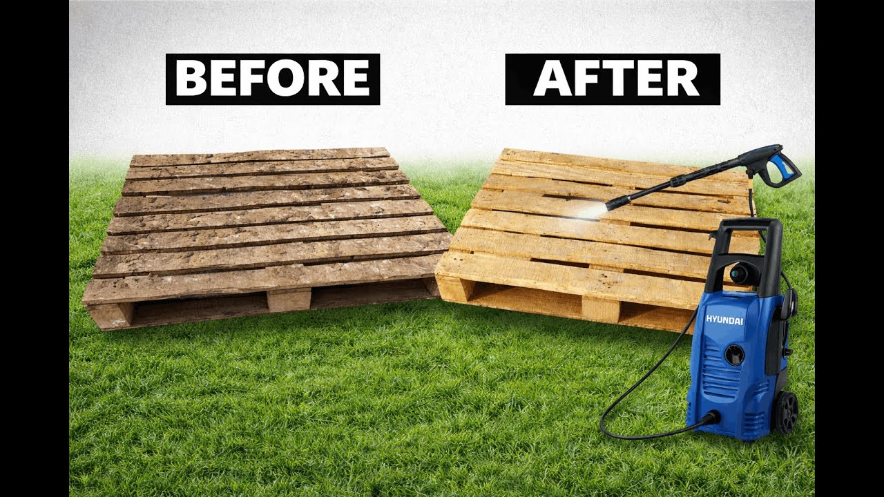 DIY | Cleaning Hack | Pressure Washing | Wooden Pallet Cleaning ...