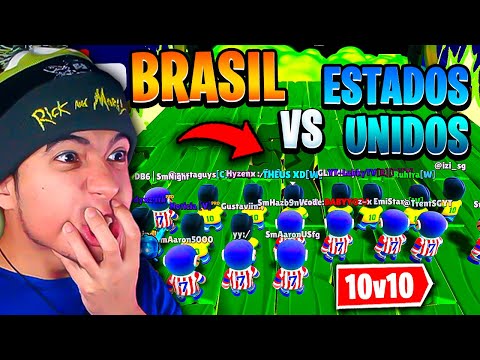 10v10 😱 BRASIL VS EUA VALENDO 10 MIL GEMAS 🔥 NO BLOCK DASH DO BOB ESPONJA