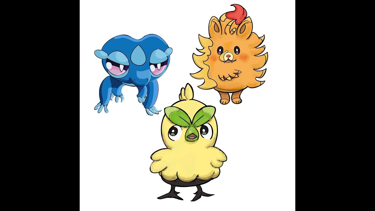 New Pokemon Starters -SugarDrawArt