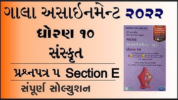 New Gala Assignment 2022 | Std 10 sanskrut paper 5 Section E | std 10 sanskrit paper 5 vibhag e imp
