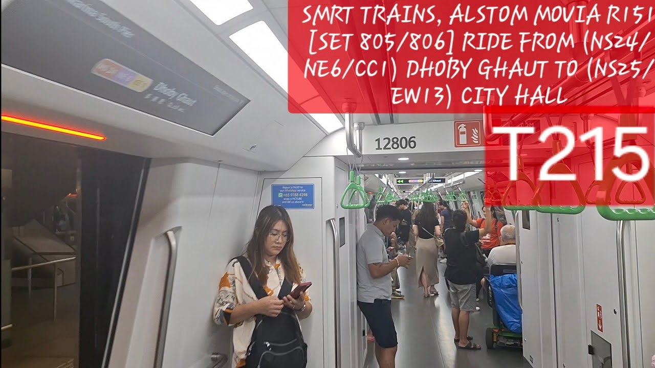 [FINALLY Caught on NSL!] SMRT TRAINS, Alstom MOVIA R151 [Set 805/806] ride from DhobyGhauttoCityHall