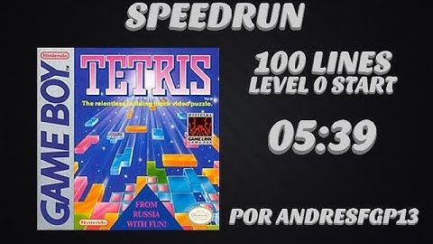 Tetris (gameboy) 100 lines, level 0 start Speedrun PB in 05:39 by andresfgp13
