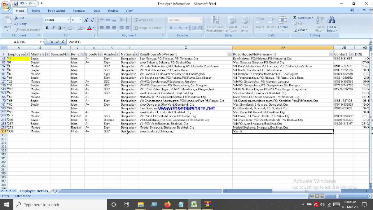 Employee Data Entry Excel Sheet Youtube