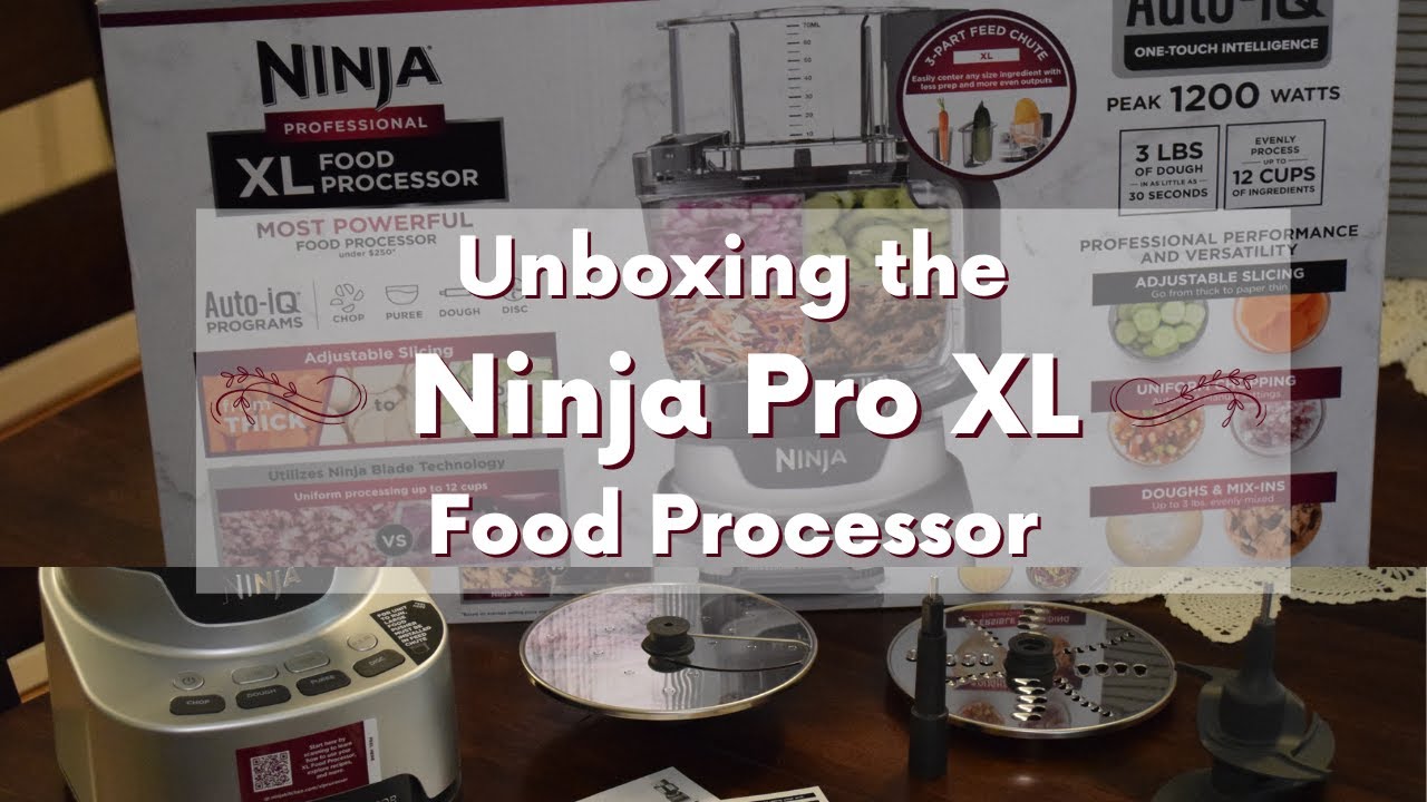 Ninja Pro XL Unboxing  12 Cup Capacity Bowl, 1200 Watt, Large 3-Part Chute  & Adjustable Slicing! 