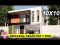 PLANO DE CASA DE 10 X 10 METROS ESTILO MODERNO / HOUSE PLANS 10 X 10 METERS MODERN STYLE