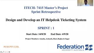 ITECH7415- Sprint1 Retrospective IT Helpdesk Ticketing Tool