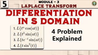 5 Differentiation In S Domain,4 IMP Problems Explained, Vector Calculus 2nd Sem 2022 Scheme VTU