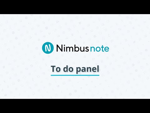 How to Work with To Do Panel in Nimbus Note