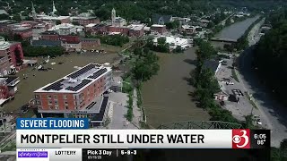 Montpelier remained underwater Tuesday afternoon