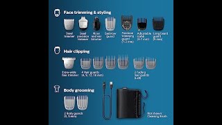 Philips Norelco Multi groom Series 7000, Men's Grooming Kit with Trimmer for Beard. MG7910/49.