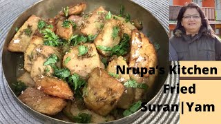 Yam fry(Suran fry)ShravanVrat recipe how to make Indian style fried Yamrecipe|yamfry nrupaskitchen