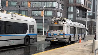 Mbta Silver Line SL1 2005 Neoplan AN460LF Startup and Smoke on Takeoff