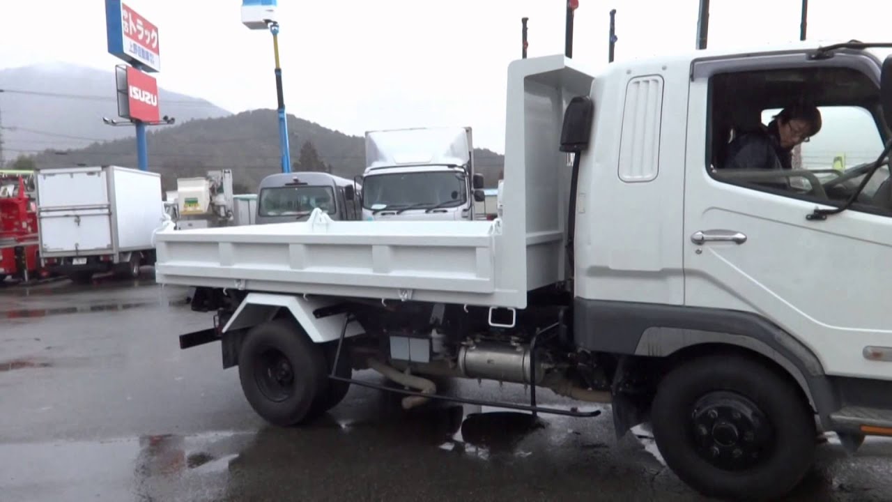 中古トラック 三菱ファイター 三転土砂ダンプ 4トンベース ベッド付 強化三方開 内装荷台動作 Youtube